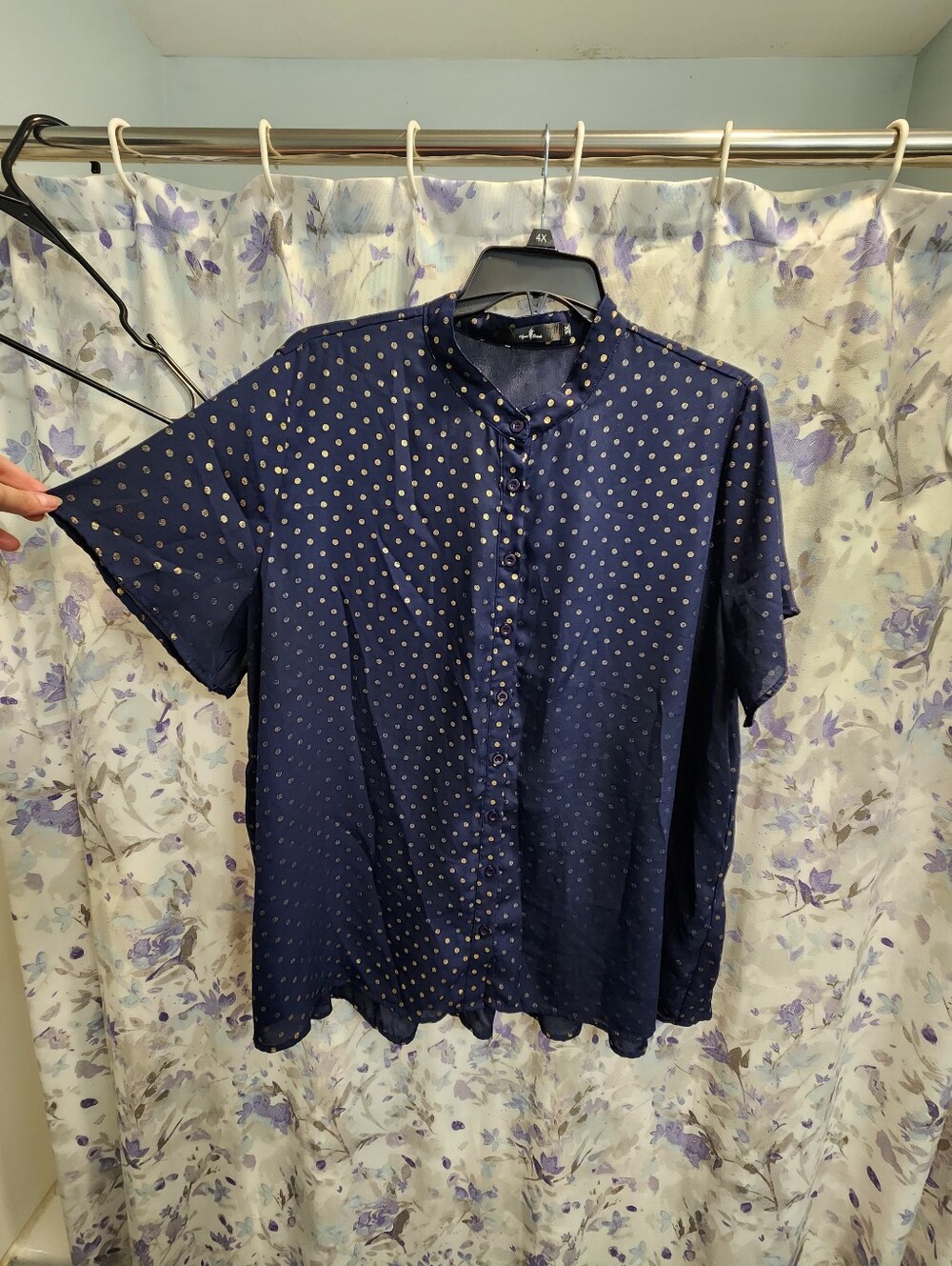 Metallic Polkadot Blouse